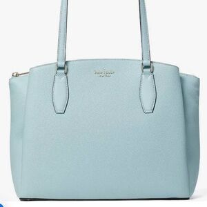 Kate Spade Monet large 3-compartment leather tote/purse/handbag in “blue glow”